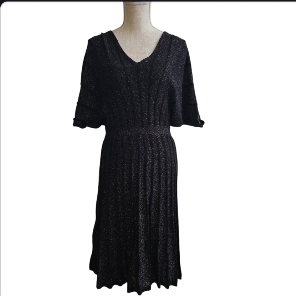 Anthropologie Knitted & Knotted Gallivant Metallic Dress Size Medium - Picture 2 of 10